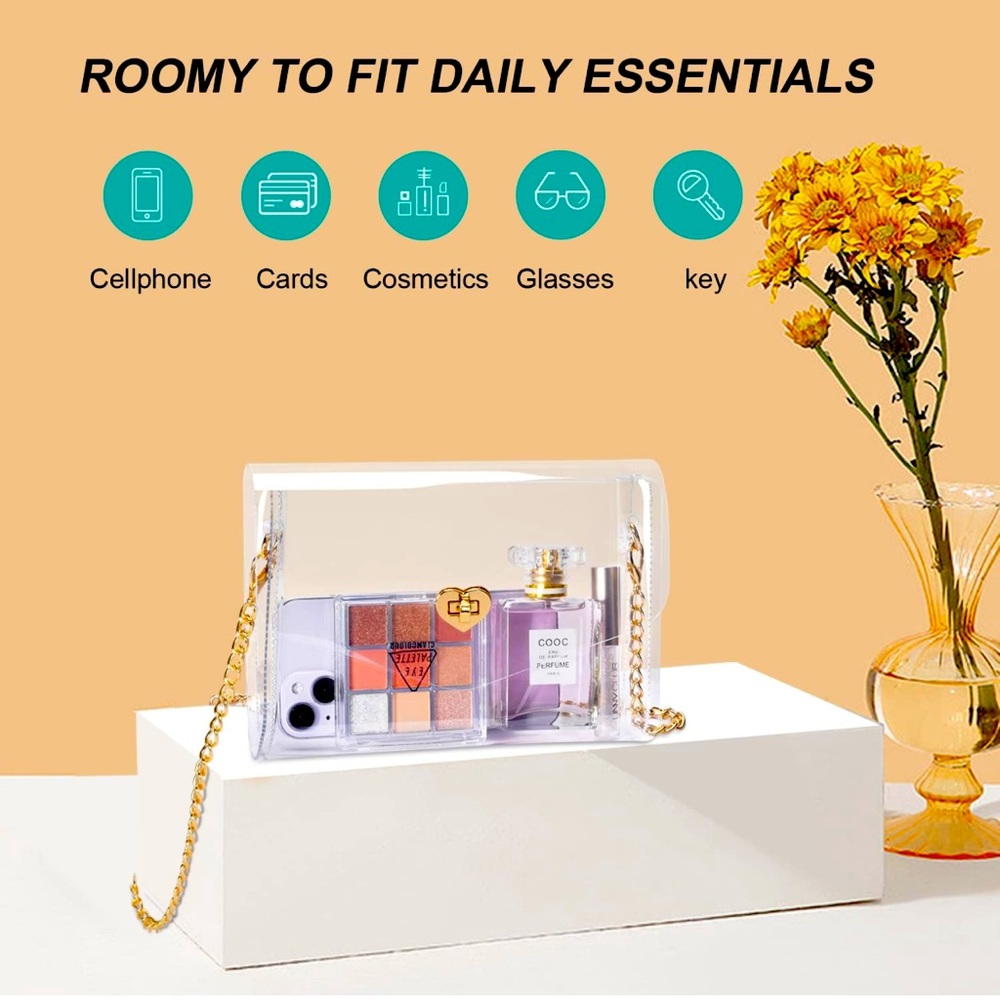 LeapFit Clear Purse Women Stadium Bag Crossbody Clutch Bags Cute See Through bag